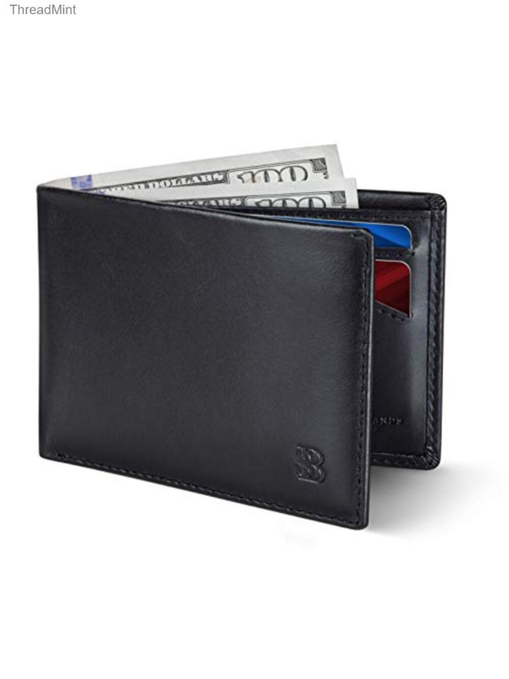 Slim Bifold RFID Blocking Full Grain Leather Wallet for Men Thin Front Pocket